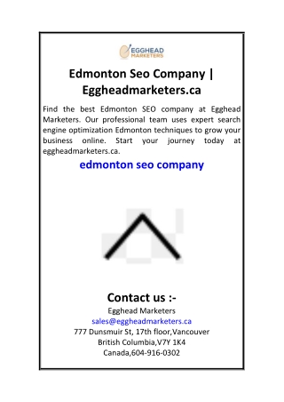 Edmonton Seo Company  Eggheadmarketers.ca