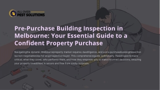 Comprehensive Pre Purchase Building Inspections Melbourne