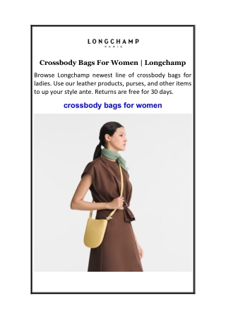 Crossbody Bags For Women  Longchamp