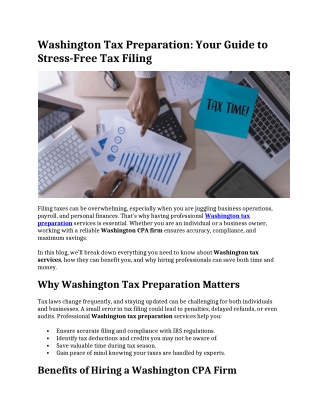 Washington Tax Preparation