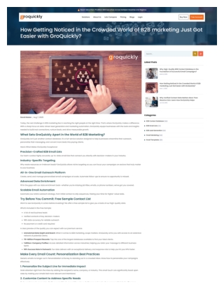 How Getting Noticed in the Crowded World of B2B marketing Just Got Easier with GroQuickly