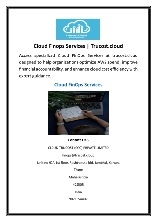 Cloud Finops Services  Trucost.cloud