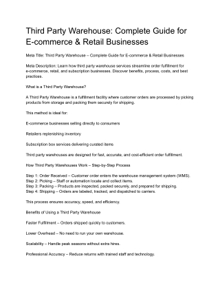 Third Party Warehouse_ Complete Guide for E-commerce & Retail Businesses