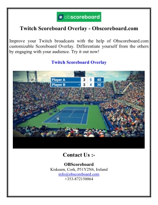 Twitch Scoreboard Overlay - Obscoreboard.com