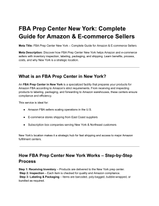 FBA Prep Center New York_ Complete Guide for Amazon & E-commerce Sellers