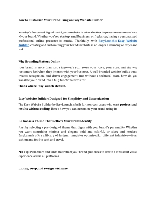 How to Customize Your Brand Using an Easy Website Builder