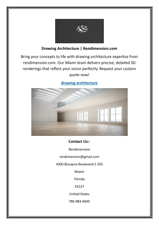 Drawing Architecture​  Rendimension.com