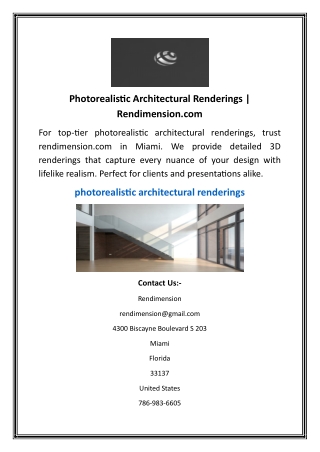 Photorealistic Architectural Renderings  Rendimension.com