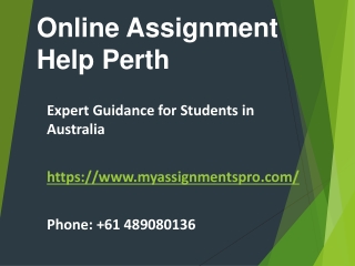 Expert with Online Assignment Help Perth