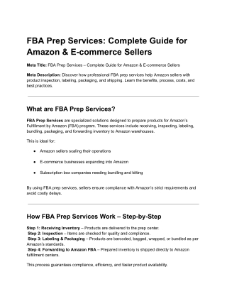 FBA Prep Services_ Complete Guide for Amazon & E-commerce Sellers