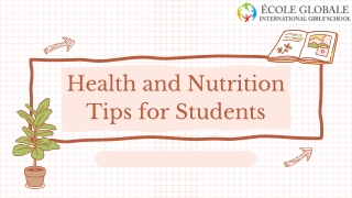 Health and Nutrition Tips for Students