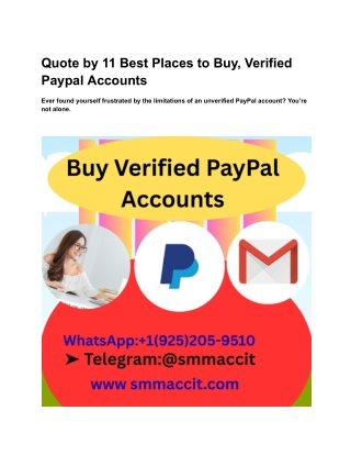 Quote by 11 Best Places to Buy, Verified Paypal Accounts