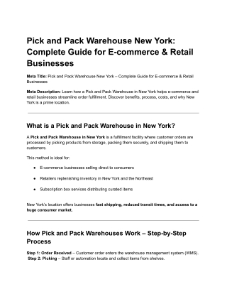 Pick and Pack Warehouse New York_ Complete Guide for E-commerce & Retail Businesses