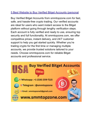Is It Safe to Buy Verified Bitget Accounts Online?