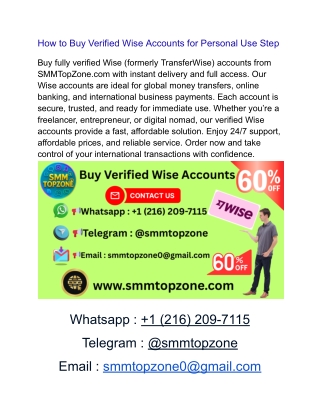 Where to Buy Verified Wise Accounts for Quick and Easy Payments