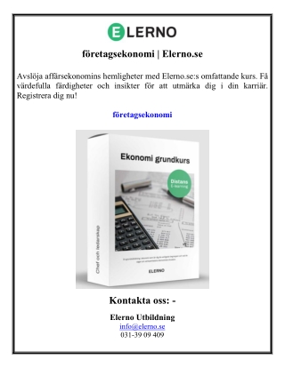 företagsekonomi - Elerno.se