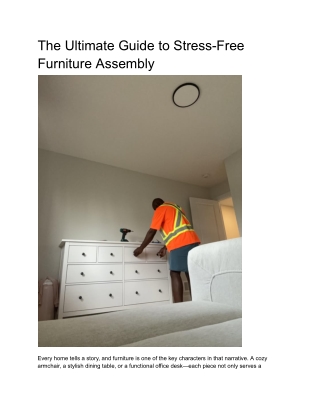The Ultimate Guide to Stress-Free Furniture Assembly