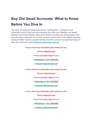 Buy Old Gmail Accounts_ What to Know Before You Dive In