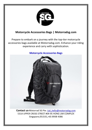 Motorcycle Accessories Bags | Motorradsg.com