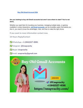 _ Buy Old Gmail Account USA