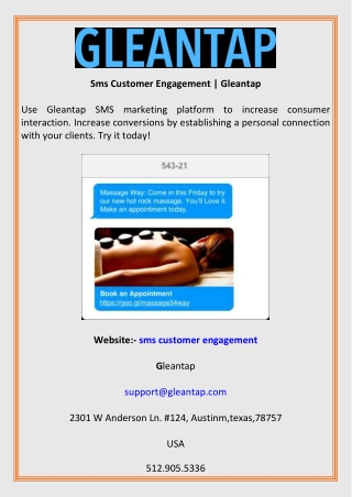 Sms Customer Engagement  Gleantap