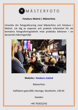 Fotokurs Malmö  Mästerfoto