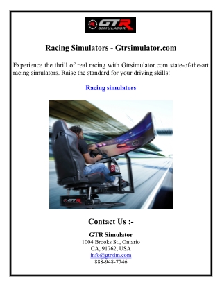 Racing Simulators - Gtrsimulator.com