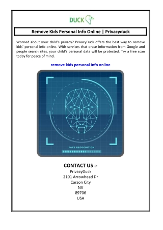 Remove Kids Personal Info Online Privacyduck