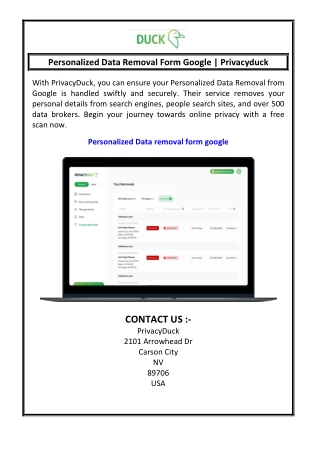 Personalized Data Removal Form Google Privacyduck