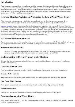 Kelowna Plumbers’ Advice on Prolonging the Life of Your Water Heater