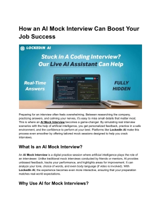 How an AI Mock Interview Can Boost Your Job Success
