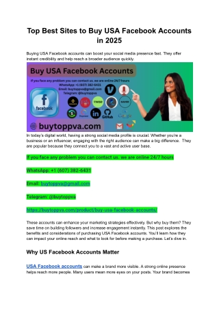 Top Best Sites to Buy USA Facebook Accounts in 2025
