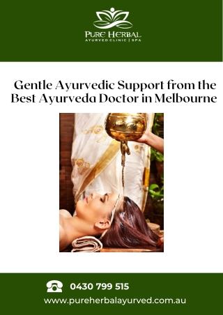 Gentle Ayurvedic Support from the Best Ayurveda Doctor in Melbourne