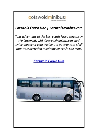 Cotswold Coach Hire | Cotswoldminibus.com
