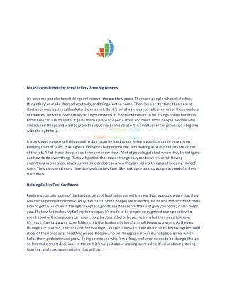 Helping Small Sellers Grow Big Dreams