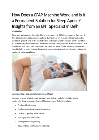 How Does a CPAP Machine Work