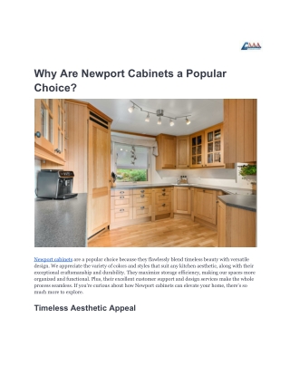 Why Are Newport Cabinets a Popular Choice_