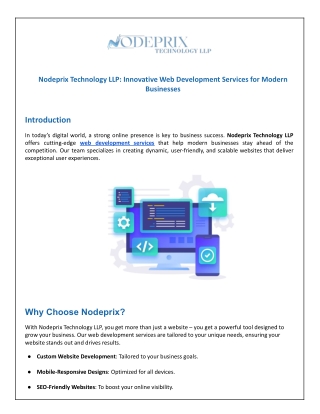 Nodeprix Technology LLP_ Innovative Web Development Services for Modern Businesses