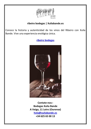 ribeiro bodegas | Xuliabande.es