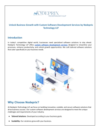 Unlock Business Growth with Custom Software Development Services by Nodeprix Technology LLP