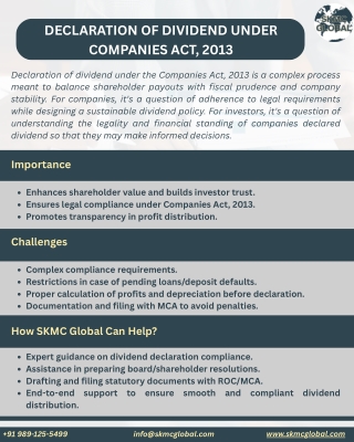 Declaration of Dividend under Companies Act 2013