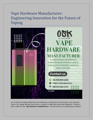 Vape Hardware Manufacturer