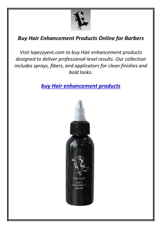 Buy Hair Enhancement Products Online for Barbers