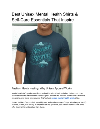 Best Unisex Mental Health Shirts & Self-Care Essentials That Inspire
