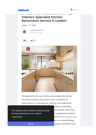 Envision Your Residence with P&B Interiors' Specialist Kitchen Renovation Servic