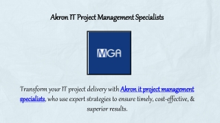Akron IT Project Management Specialists