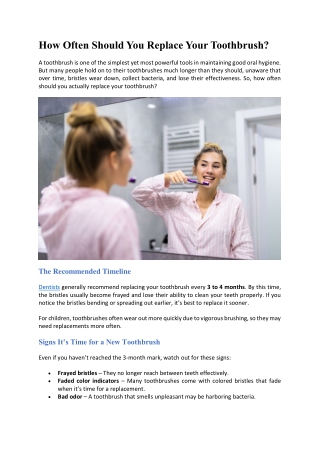How Often Should You Replace Your Toothbrush