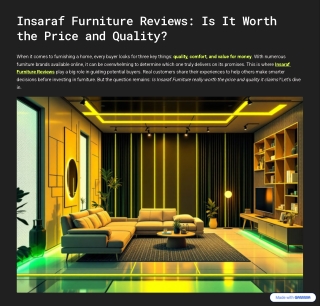 Insaraf Furniture Reviews Is It Worth the Price and Quality
