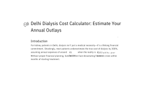 Dialysis Cost in Delhi 2025  Epitome Hospital - Affordable & Transparent Pricing