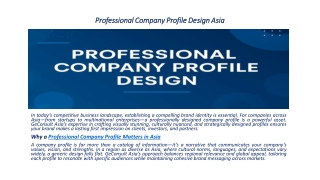 Professional Company Profile Design Asia